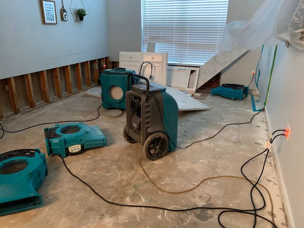 Dehumidifier in flood-cut room for Water Extraction & Removal in Calexico